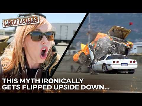 Could a Corvette Really Launch a Car Into a Full Barrel Roll? | MythBusters