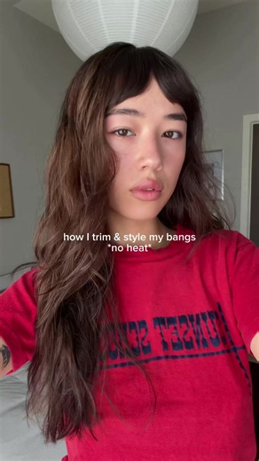 How I trim & style my bangs! #babybangs #bangstutorial | bangs