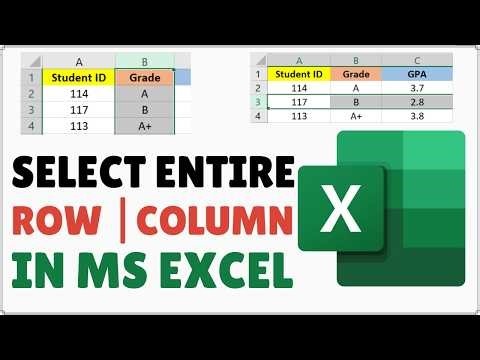 How to Select Entire Row or Column in Excel