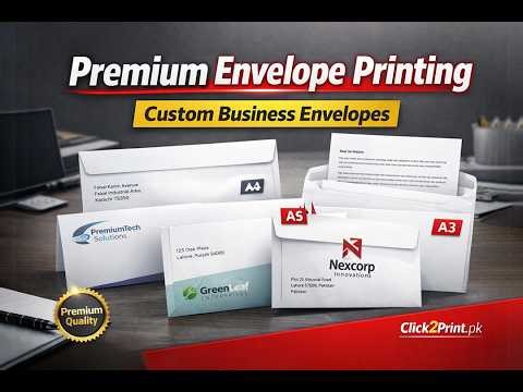 Custom Envelope Printing | DL, A5, A4, Legal & A3 Business Envelopes | Click2Print.pk