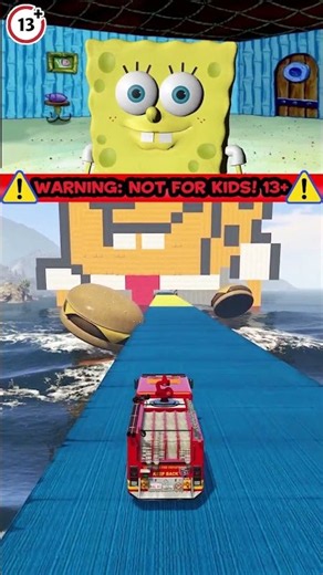 Squidward Dodges SpongeBob's FIRETRUCK!
