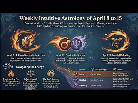 Weekly Intuitive Astrology April 8 to 15 ~ Aries Stellium Ignition, Mars and Mercury enter Aries