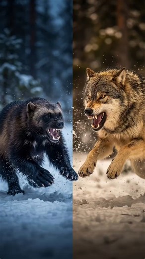 Wolverine vs Wolf — Nature's Biggest UPSET? 🐾⚡ #shorts #wildlife