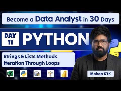 Day 11: Python for Data Analytics 2026 | Become a Data Analyst in 30 Days by Mohan KTK