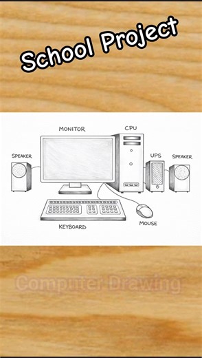 Computer Drawing 🖥️ #schoolproject #computer #drawing