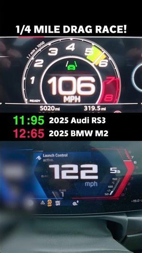 Audi RS3 v BMW M2: DIAL DRAG RACE