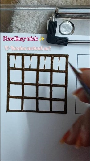 Checks/Grid Mehndi Tutorial 😍Day 1 of Learn with Varsha #mehndi #shortvideo #viral #youtubeshorts