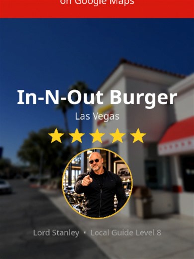 📍 In-N-Out Burger — Las Vegas Been too long!!!! Over 5 years since last In-N-Out burger. Always good and always fresh. Service was great. Place was clean and price is always a treat. Great stuff as always. Keep doing your thing! I will try not wait another 5 years but no matter how long it’s always a treat 😋 Follow @reallordstanley for more fun content and reviews! #googlereviews #localguide #reallordstanley #innout #burgers #lasvegas #vegasfood