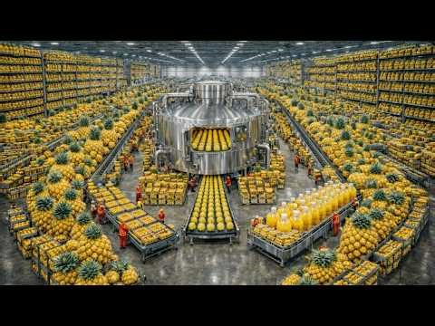 Inside High-Tech Pineapple Packing—From Field to Cold Chain. Industrial Food Processing Tour