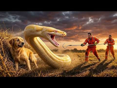 Loyal Golden Retriever Cornered by Albino Python — Courageous Heroes Step In Just in Time