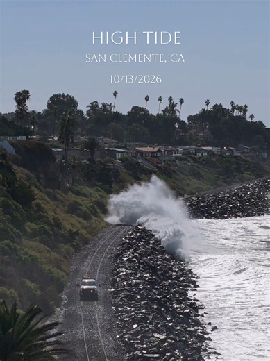 High tide at San Clemente CA - El Niño high tide footage