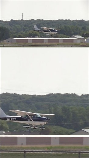Crosswind Landing Skilled Pilot Floats to Touchdown in Cessna 172H N2418L at Ann Arbor, Michigan