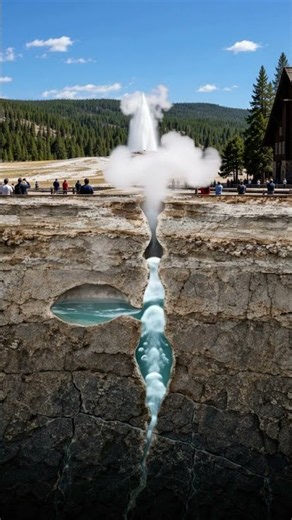Old Faithful Geyser Eruption, Cross Section