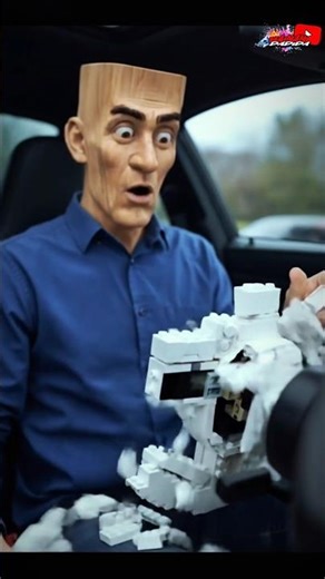 ASMR 📍 Porsche Car steering wheel made of white Lego bricks