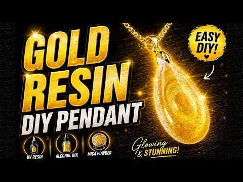 Easy Gold Teardrop Jewelry with Alcohol Ink & Mica Powder