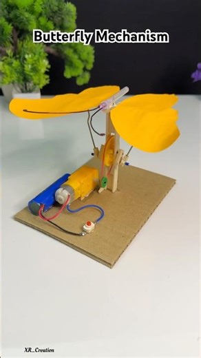 DIY Motorized Butterfly Mechanism #youtubeshorts #dcmotor #experiment #tech #project