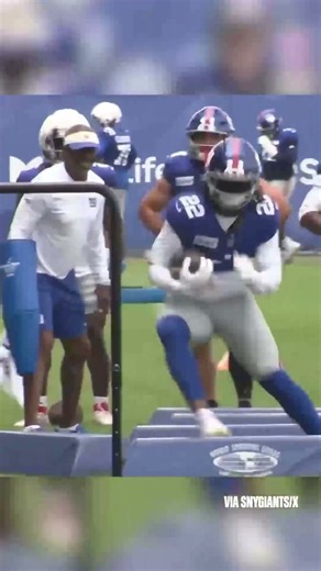 Najee practicing as a New York Giant