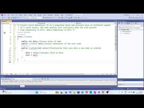Floyd’s Cycle Detection Algorithm Explained | Pseudocode + Full Program | Line by Line | C#
