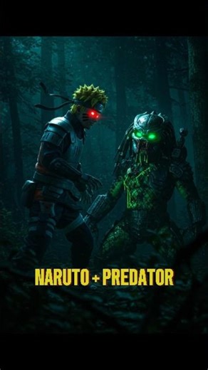 Naruto vs Predator 🔥 | Ninja vs Alien Ultimate Battle#naruto#space#anime#predator#gojo #spaceninja