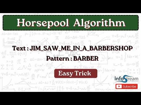 Boyer moore Horsepool algorithm | Data structures and algorithms | All universities