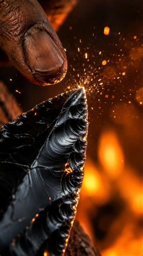 Ancient Blade That Cuts Like a Razor#shorts #asmr #satisfying #obsidian #viralshorts #history