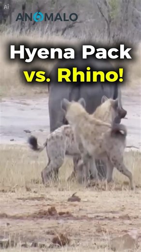 Hyena Pack vs. Rhino! The Ultimate Savanna Showdown 🦏🐆 #Wildlife #natureza