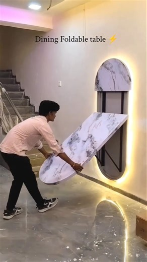 Short on space? Get a folding dining table made | How to make dining table | #ytshorts #viralvideo