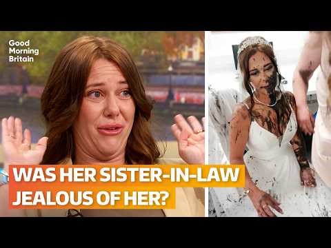 Woman talks about moment her sister-in-law threw black paint on her wedding dress