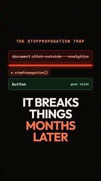 stopPropagation breaks things MONTHS later — here's why #shorts