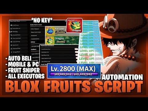 Blox Fruits Script — NO KEY, Auto Farm, Max Level, Fruit Sniper, Auto Beli, PVP (BEST)