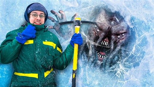 Found DANGEROUS Monster Trapped Under the ICE! Is it Alive?