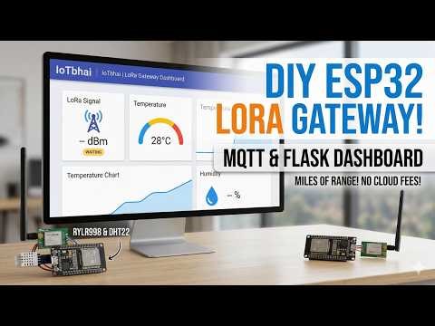 Build a DIY ESP32 LoRa Gateway to MQTT & Flask RYLR998 & DHT11
