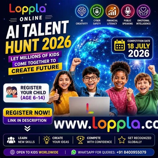 🚀 AI Talent Hunt 2026 for Kids (Age 6–14) Register Before 18 July