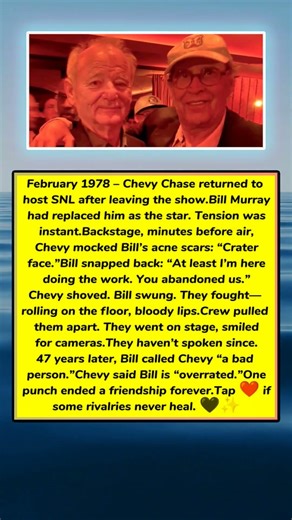 Bill Murray and Chevy Chase Had Their 50 Year Friendship Broken by an SNL Fight