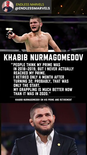 Khabib Reveals He Never Reached His Prime 🔥 #ufc