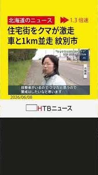 クマが車に"並走"、紋別市の市街地で目撃 札幌・円山動物園の近くで体長２ｍクマ目撃