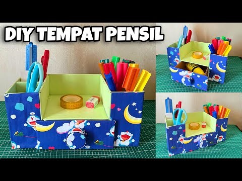 DIY - Membuat Tempat Pensil untuk di meja kantor || Ide Kreatif dari kardus