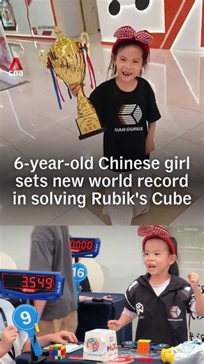 6-year-old Chinese girl sets new world record in solving Rubik's Cube