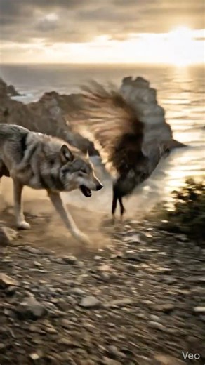 Wolf's deadly cliffside strike #wildlife #nature #shorts #animals