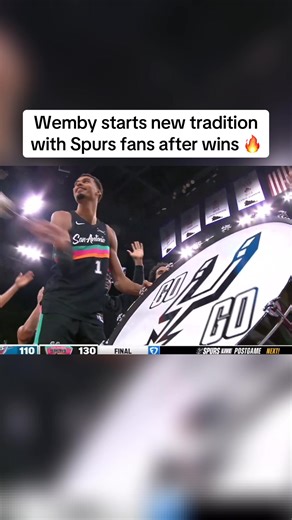 Wemby Celebrates with Spurs Fans After Wins