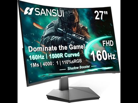 SANSUI 27” Curved FHD Monitor Review | Smooth 160Hz Gameplay & HDR