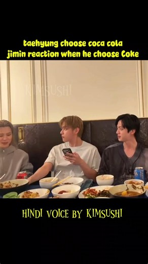 jimin reaction when taehyung choose coca cola?! #bts