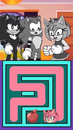 Pass the maze to get colors challenge! Sonic vs Amy vs Shadow #sonic #sonicthehedgehog #animation