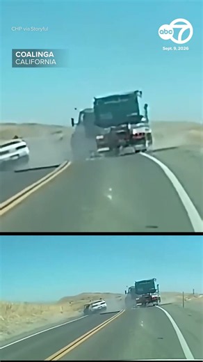 Car crashes into truck on California highway
