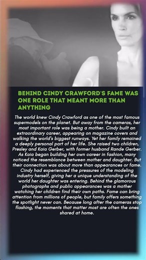 Cindy Crawford's Most Important Role Wasn't Being a Supermodel ❤️ #Shorts