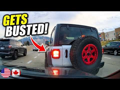RAGING JEEP DRIVER RAMS CAR & GETS BUSTED - 1026 | Driving Fails