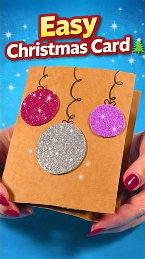 DIY Christmas Card 🎄 Easy Handmade Holiday Card with Paper Ornaments #zcrafttube #christmas #diy