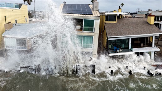 Giant waves leave 13 Long Beach homes unsafe after Rachel's remnants