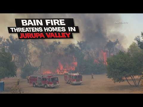 Bain Fire Threatens Homes In Jurupa Valley