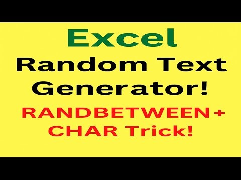 Excel Random Text Generator | RANDBETWEEN + CHAR Function